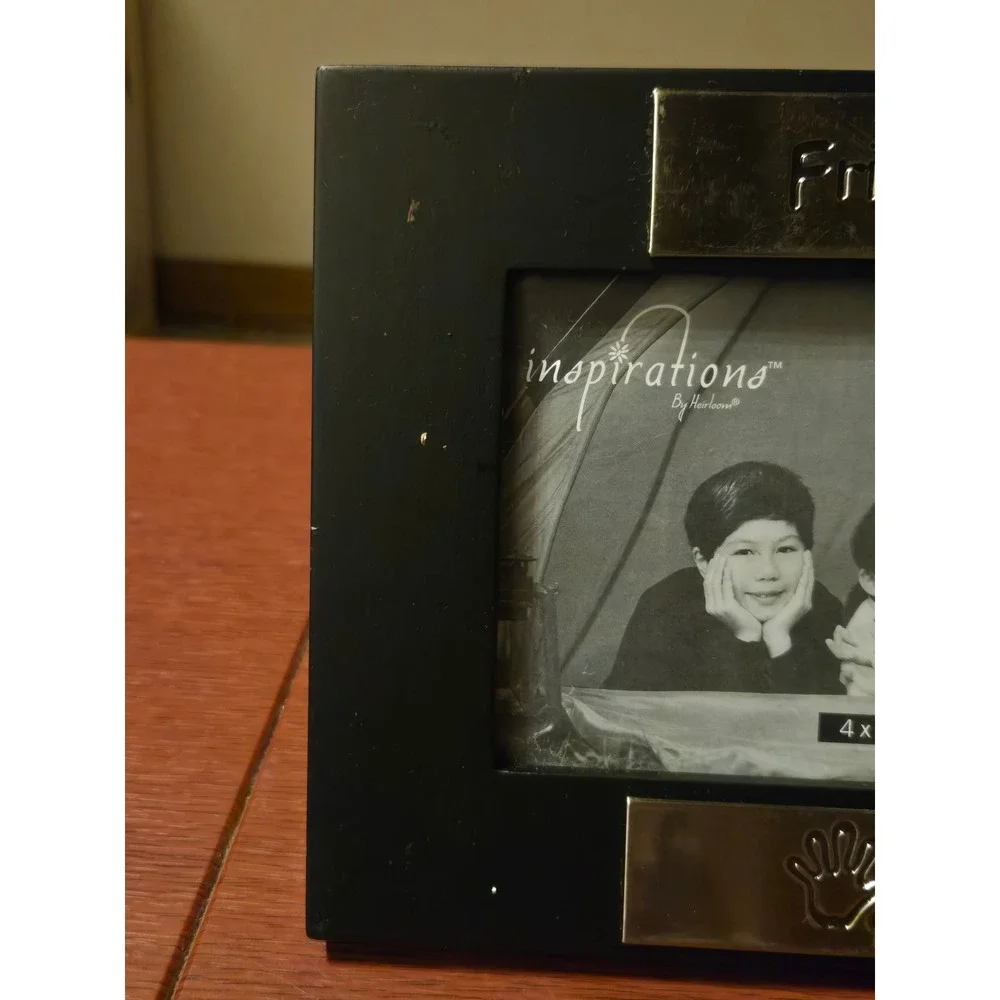 Inspirations by Heirloom Friends Black Wood 4x6 Picture Frame Silver Accents